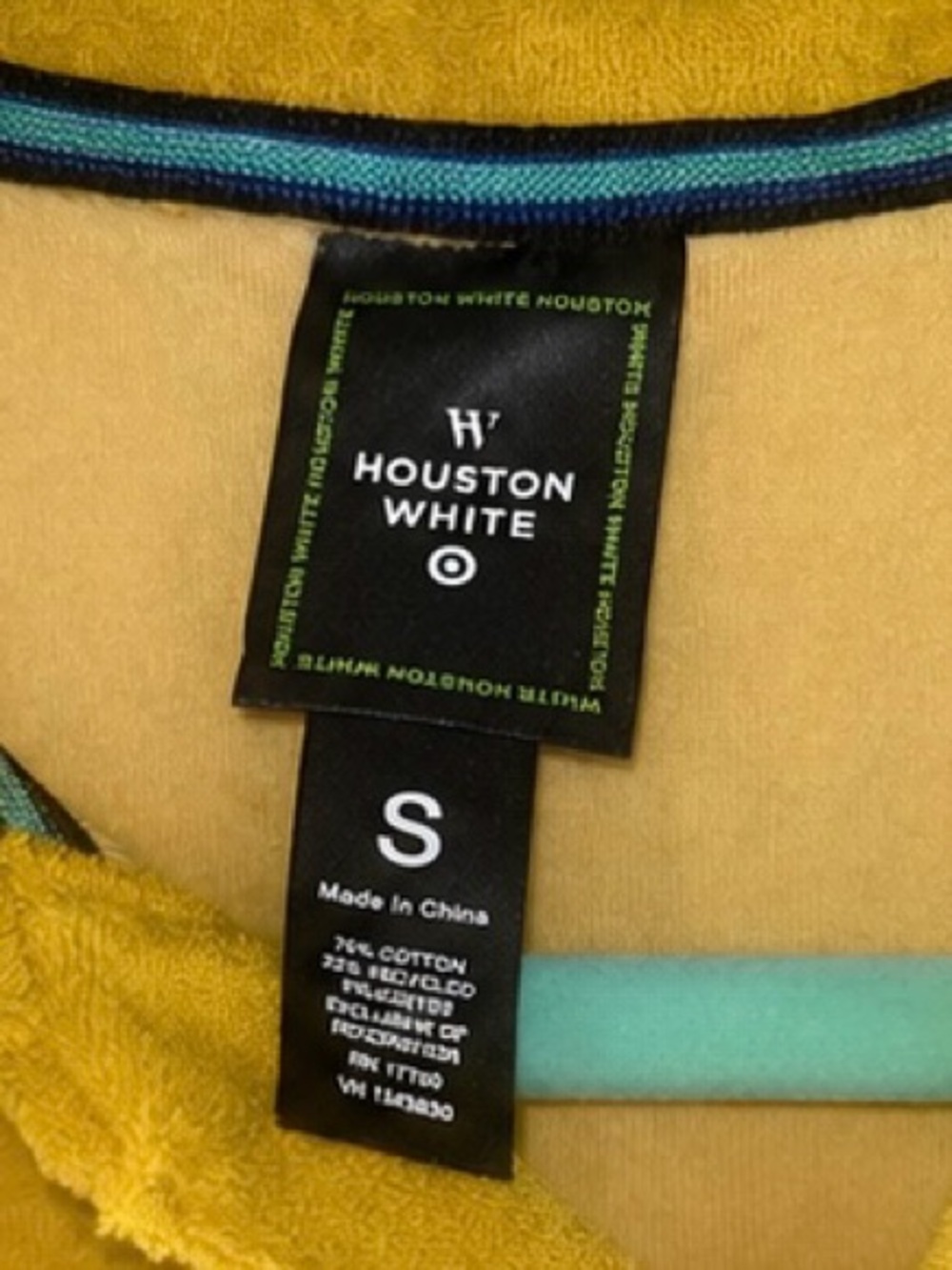Houston White x Target Terry Cloth Polo Shirt Mustard Yellow Size Small - Picture 3 of 7